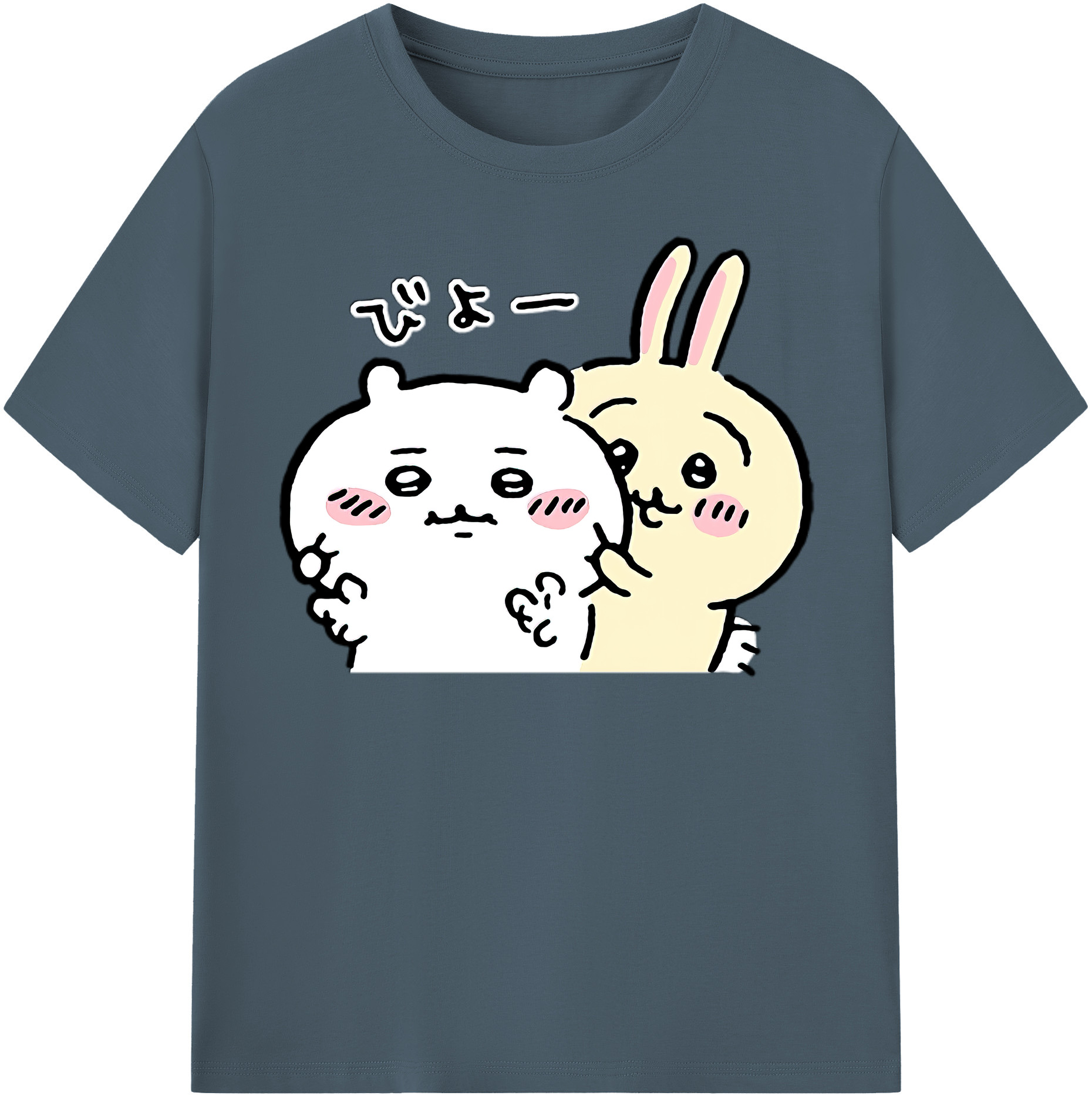 （画像用） ちいかわ うさぎ Chii-kawa usagi 綿100％半袖Tシャツ（フロントプリント）
